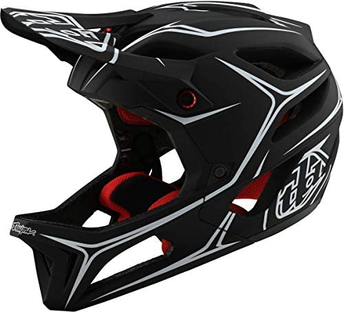 Troy Lee Designs Adult Full Face | Enduro | Downhill | All Mountain | Mountain Biking Stage Pinstripe Helmet with MIPS (X-Large/XX-Large, Black/White)