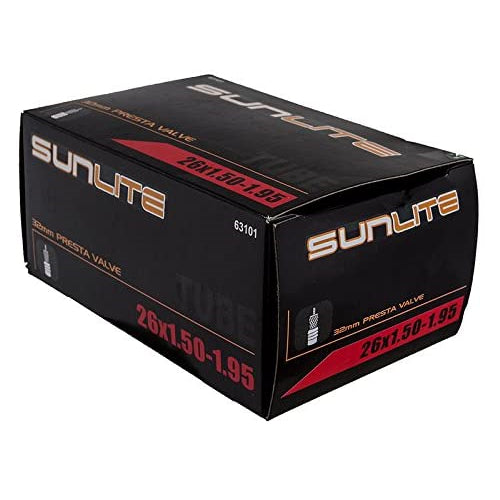 Sunlite Standard Presta Valve Tubes, 26 x 1.50 - 1.75" / 32mm, Black