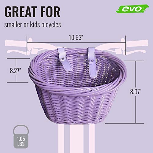 EVO E-Cargo Wicker Jr. Kids Bike Basket - Purple