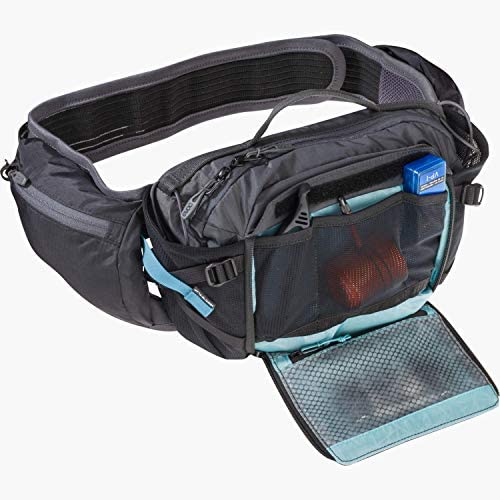 evoc Hip Pack Pro Hydration Waist Pack - Hydro Fanny Pack with 1.5L Bladder for Biking, Hiking, Climbing, Running, Exercising - Black/Carbon Grey