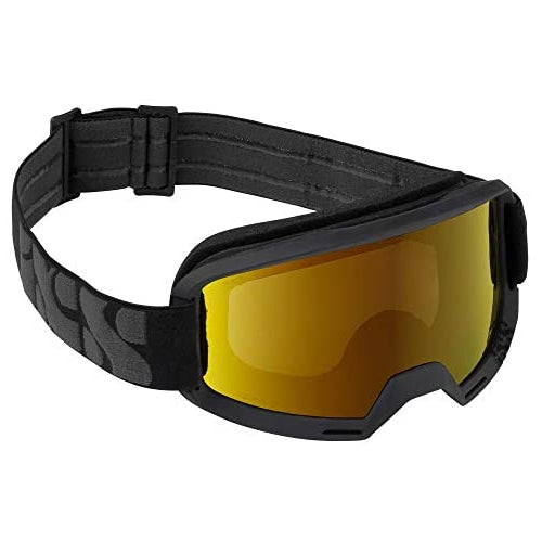 IXS Hack Goggle Trigger Black/Mirror Gold One Size, 45mm Elastic Strap, Unobstructed Pereferal Vision (178Â°x78Â°), 3ply Foam for Increased Comfort, iXS Roll-Off/Tear-Off Compatibility