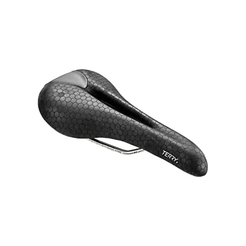 Terry Men's Fly Ti Bicycle Saddle - The Ultimate in a Comfortable Performance-Level Bike Seat More Padding Cut Away Through Mid-Section, Low Profile, Flat Top - Black