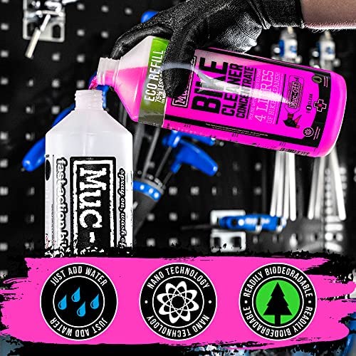 Muc-Off Bike Cleaner Concentrate, 5 Liter - Fast-Action, Biodegradable Nano Gel Refill - Mixes with Water to Make Up to 20 Liters of Bike Wash