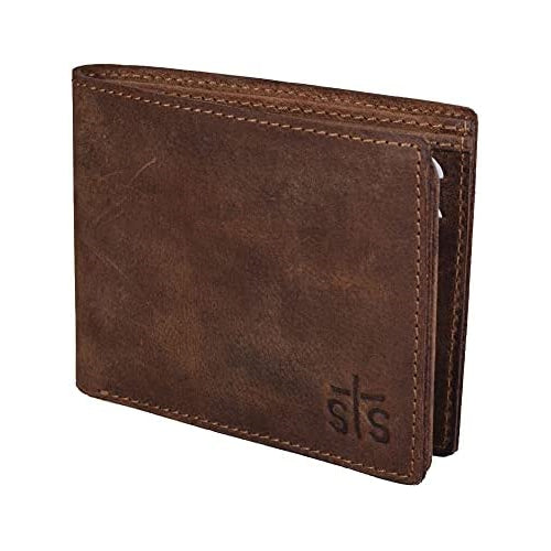 STS Ranchwear Men's Bifold Wallet, Brown Leather, One Size