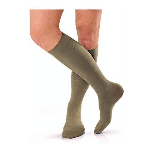 JOBST forMen Knee High 15-20 mmHg Compression Socks, Closed Toe, Small, Khaki,115012