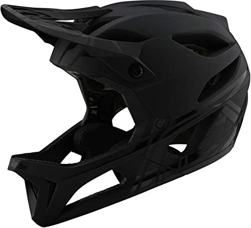 Troy Lee Designs Adult Full Face | Enduro | Downhill | All Mountain | Mountain Biking Stage Pinstripe Helmet with MIPS (X-Small/Small, Black/Cyan)