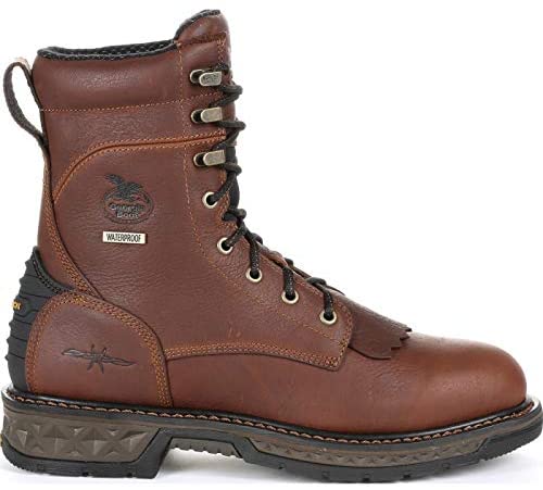 Georgia Boot Carbo-Tec LT Waterproof Lacer Work Boot Size 8.5(M) Brown