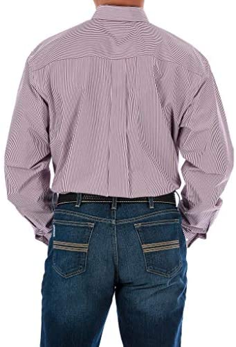 Cinch Men's Tencel Classic Fit Long Sleeve Shirt, Burgundy, L
