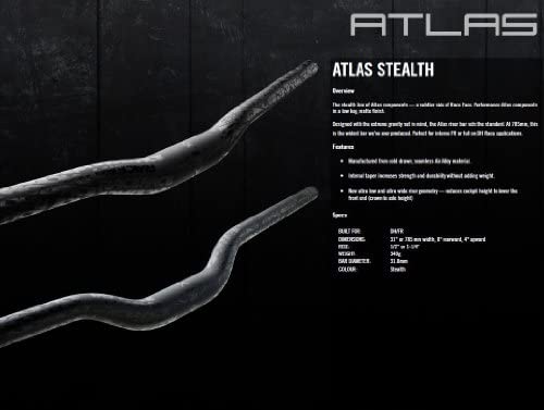 RaceFace Atlas Mountain Bike Handlebar (Stealth, 31.8-mm Clamp, 785-mm Wide, 1.25-Inch Rise)