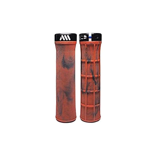 All Mountain Style AMS Berm Grips - Lock-on Tapered Diameter, Comfortable Grips, Red Bull Rampage Black,Universal