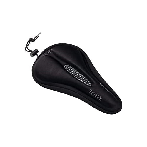 Terry Gel Bicycle Saddle Cover - Indoor or Outdoor use, Unisex Extra Soft Synthetic Gel Bicycle Seat,Contoured Shape with a Center Depression Exercise Bike Cushion, Water Resistant Cover