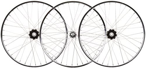 Wheel Master Front and Rear Bicycle Wheel Set 24 x 1.75 36H, Steel, Bolt On, Silver