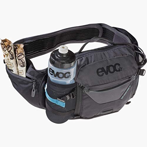 evoc Hip Pack Pro Hydration Waist Pack - Hydro Fanny Pack with 1.5L Bladder for Biking, Hiking, Climbing, Running, Exercising - Black/Carbon Grey