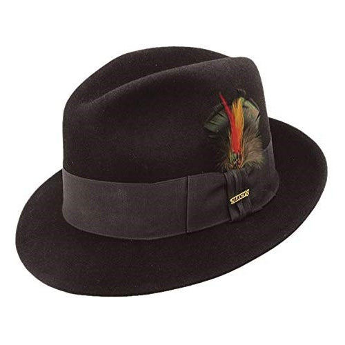 Stetson 7 1/4 Black Frederick Wool Felt Fedora