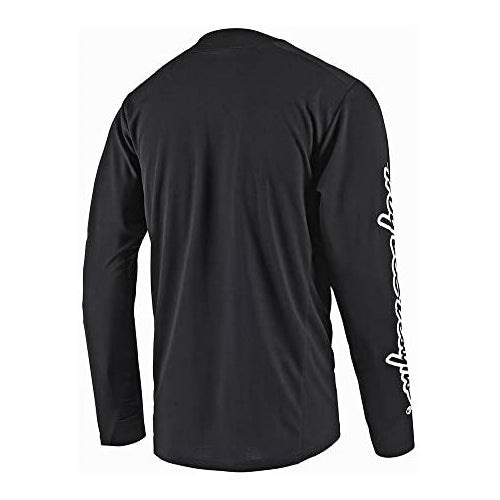Troy Lee Designs Mens | Downhill | BMX | Mountain Bike Sprint Long Sleeve Jersey Solid (Black, LG)
