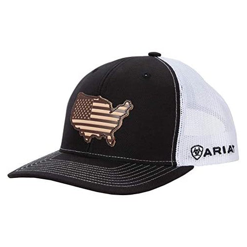 ARIAT America Leather Patch Cap Black One Size