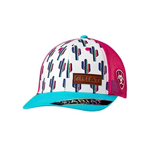 Ariat Brand Youth Girls Multi-Color Cactus Pattern Snapback Hat - 1519105