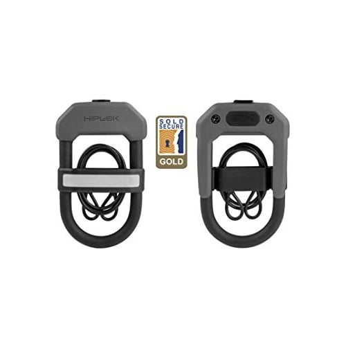Hiplok DXC Wearable Hardened Steel Shackle U-Lock and Cable: 14mm, Gray