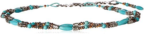 Ariat Women's Beaded Turquoise Strand Belt, silver, Medium