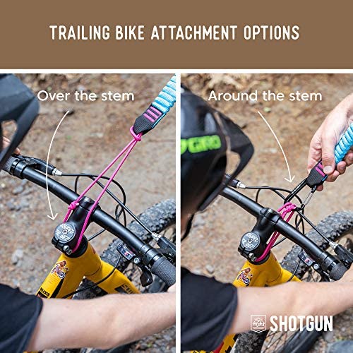 Shotgun Kids MTB Tow Rope - Child Bike Stretch Bungee Cord Pull Behind Attachment | Compatible with All Mountain Bikes | Easier Hill Climbs | Bigger Family Rides | Shock Absorbing | Load Rating 500lb