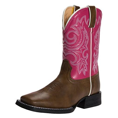 Durango Lil Little Kid Western Boot Size 8(ME) Brown and Pink