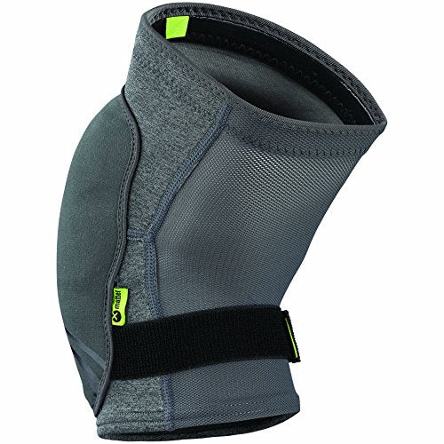 IXS Unisex Flow Zip Breathable Moisture- Knee pads (Grey, X-Large)- Knee Compression Sleeve Support for Men & Women, Wicking Padded Protective Knee Guards, Youth Knee Pads, Knee Protective Gear
