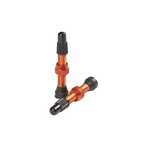 Stan's NoTubes Universal Tubeless Presta Valve Stem Pair, Aluminum Stems, 35 mm, Orange