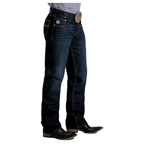 Cinch Men's Carter 2.4 Dark Wash Mid Rise Relaxed Bootcut Performance Jeans Indigo 30W x 32L