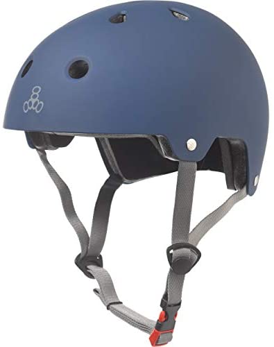 Triple Eight Dual Certified Bike and Skateboard Helmet, Blue Matte, Large / X-Large