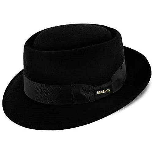 Stetson Cranston Wool Felt Porkpie Hat Black