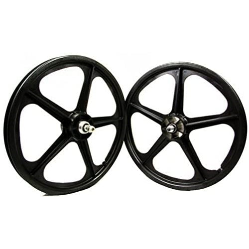 SKYWAY, Tuff II 20" 5 Spoke, Wheelset, Black, 20'' / 406, Bolt-on, F: 100, R: 110, Rim, Freewheel