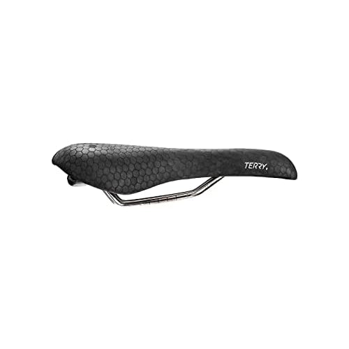 Terry Men's Fly Ti Bicycle Saddle - The Ultimate in a Comfortable Performance-Level Bike Seat More Padding Cut Away Through Mid-Section, Low Profile, Flat Top - Black