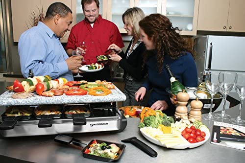 Swissmar Stelvio 8 Person Stainless Steel Raclette with Granite Stone Top