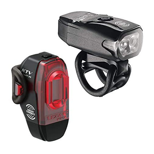 LEZYNE KTV Pro Smart Bike Light Set | LED Programmable Lights, 20h Runtime, USB Rechargeable, 200 Lumens, Mountain & Road Bike Lights, Headlight & Taillight Pair