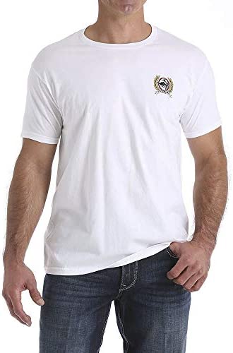 Cinch Men's Crest Cotton Jersey Tee, White, M