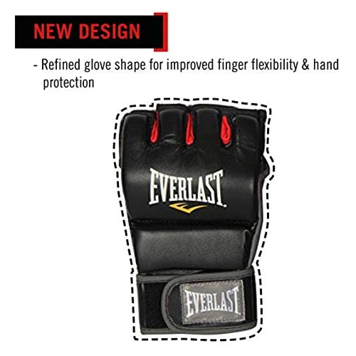 Everlast Train Advanced MMA 7-Ounce Grappling/Training Gloves (Black, Small/Medium)