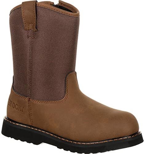 Rocky Boys' Lil Ropers Outdoor Boot Round Toe Dark Brown 8.5 D