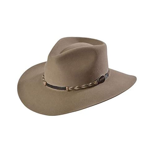 Stetson Men's 4X Drifter Buffalo Felt Pinch Front Cowboy Hat Stone 6 3/4
