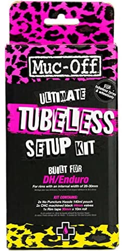 Muc Off Ultimate Tubeless Setup Kit for Tubeless Ready Bikes, DH/Enduro - Includes Rim Tape, Seal Patches, Tubeless Valves and Tyre Sealant