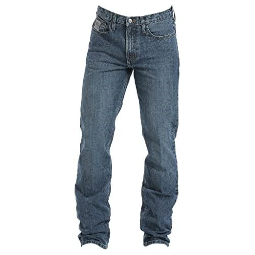 Cinch Men's Silver Label Slim Fit Jean, Medium Stone Wash, 30W x 34L