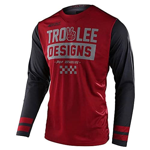 Troy Lee Designs Mens|Off-Road|Motocross|Peace & Wheelies Scout GP Jersey (Black, SM)