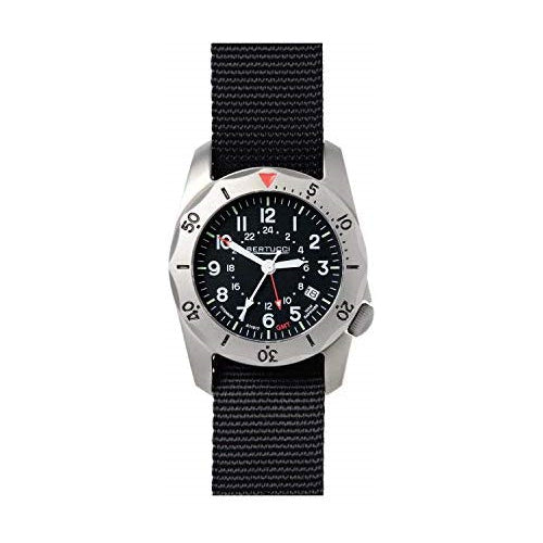 Bertucci 12117 A-2TR Vintage GMT Men's Watch Black 40mm Titanium Case