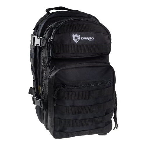 Drago Gear Scout Backpack Tactical, 600D Polyester, 16x10x10in, Black, 14-305BL