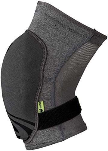 IXS Unisex Flow Evo+ Breathable Moisture-Wicking Padded Protective Knee Guard, Grey, Large