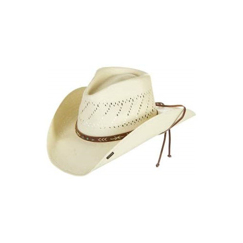Stetson Mens Woven Contrast Trim Cowboy Hat Ivory L