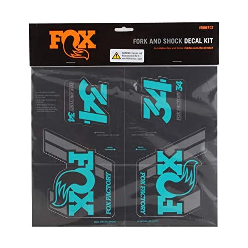 Fox Racing Shox Heritage Fork and Shock Decal Kit Turquoise, One Size