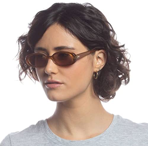 Le Specs Women's Outta Love Oval Sunglasses (Caramel, Tan Tint)