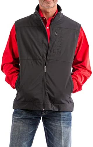 Cinch Men's Bonded Softshell Vest with Concealed Carry Pockets, Black, 4X-Large
