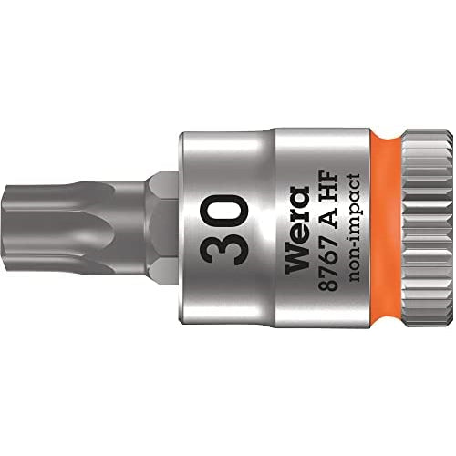 Wera 5003369001 8767 A HF Torx Zyklop Bit Socket with 1/4" Drive with Holding Function, TX 30 x 28 mm