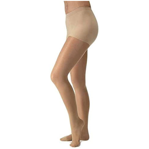 JOBST UltraSheer Thigh High with Lace Silicone Top Band, 15-20 mmHg Compression Stockings, Closed Toe, Small, Espresso